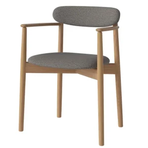 Čalouněná jídelní židle Merge s područkami Oiled Oak, steel grey Sezónní Sleva