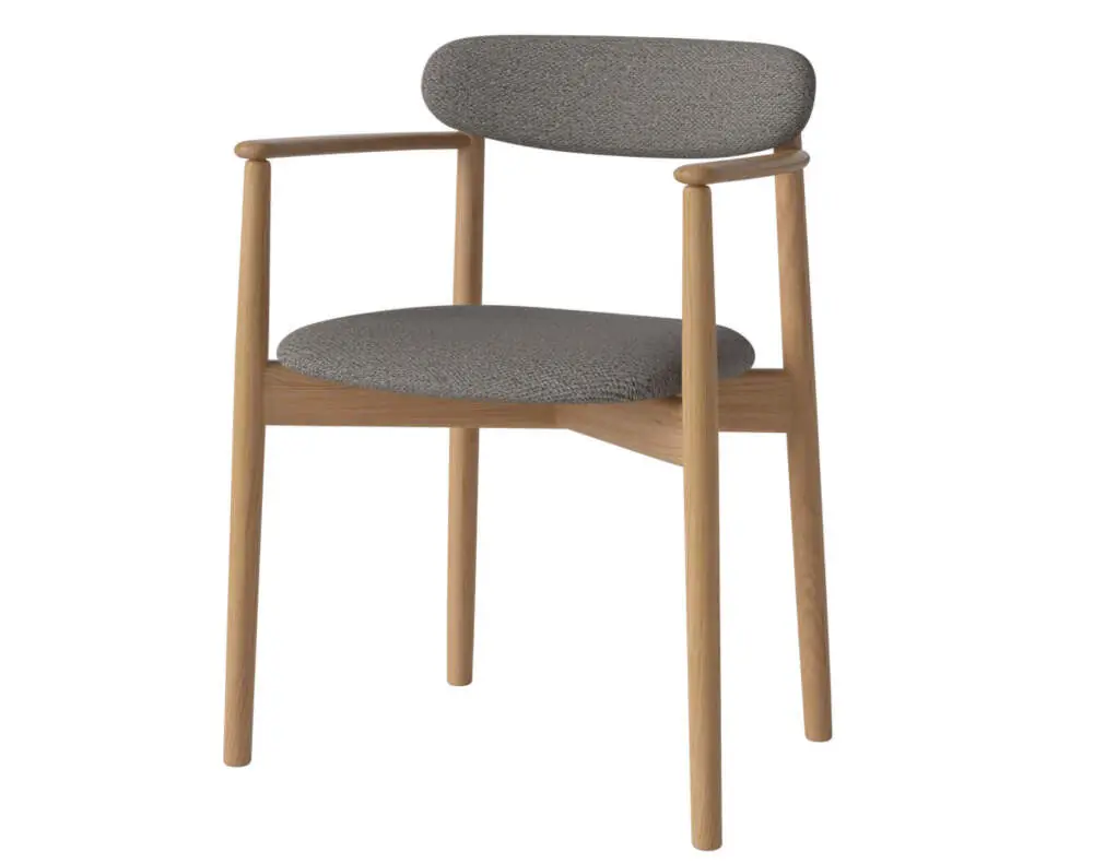 Čalouněná jídelní židle Merge s područkami Oiled Oak, steel grey Sezónní Sleva