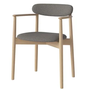 Čalouněná jídelní židle Merge s područkami White Oak, steel grey Kup Teď