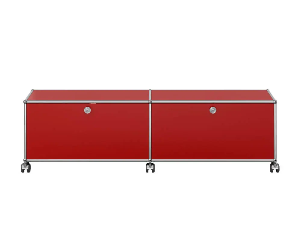 Poslední Šance Komoda na kolečkách USM Haller M61, ruby red