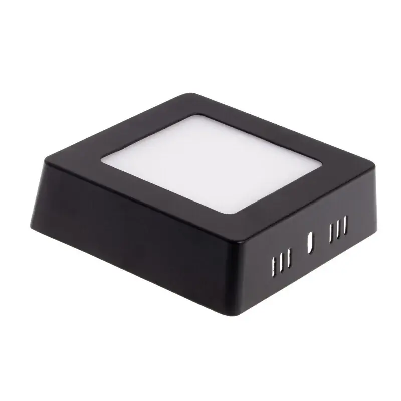 Hit Sezóny BPS6 LED panel 6W přisazený černý čtverec, Teplá bílá