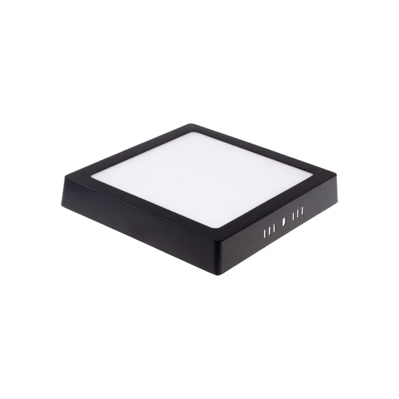 BPS12 LED panel 12W přisazený černý čtverec, Teplá bílá Super Cena