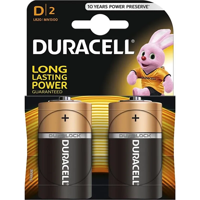Ověřený Duracell - 2 ks Alkalická baterie Basic LR20/D 1,5V 12500 mAh