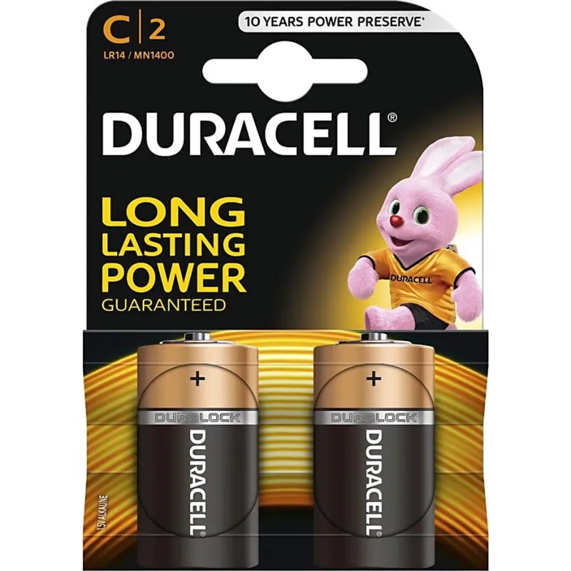 Duracell - 2 ks Alkalická baterie Basic LR14/C 1,5V 2200 mAh Aktuální