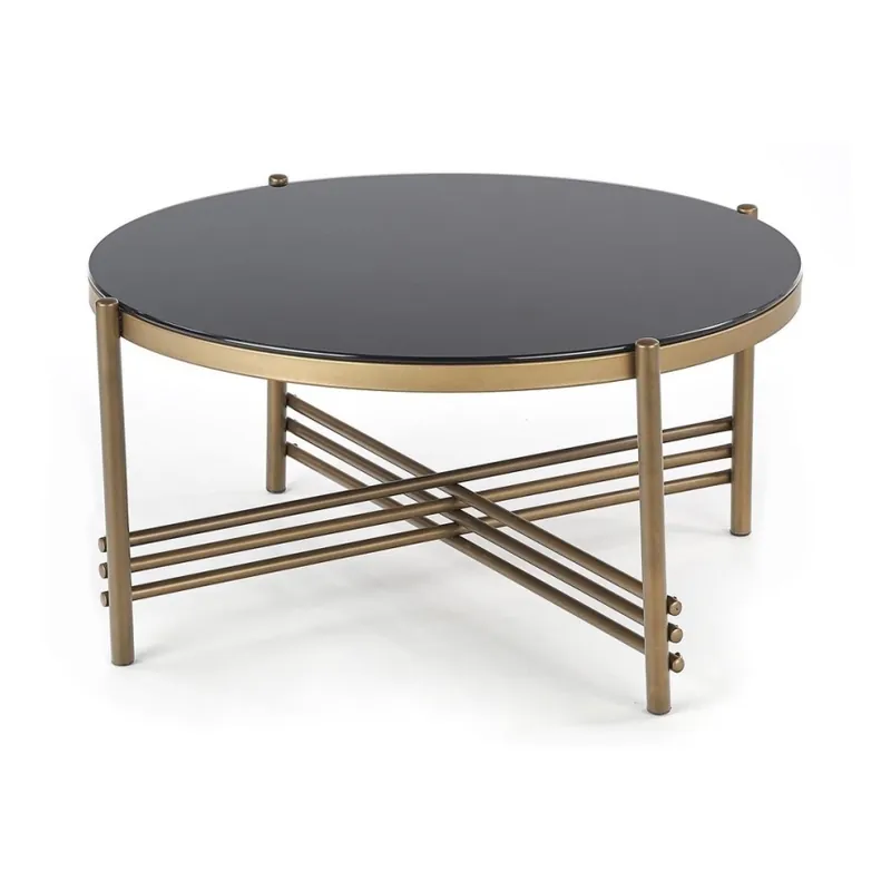 Konferenční stolek ISMENA 80 cm zlatá/černá Super Cena