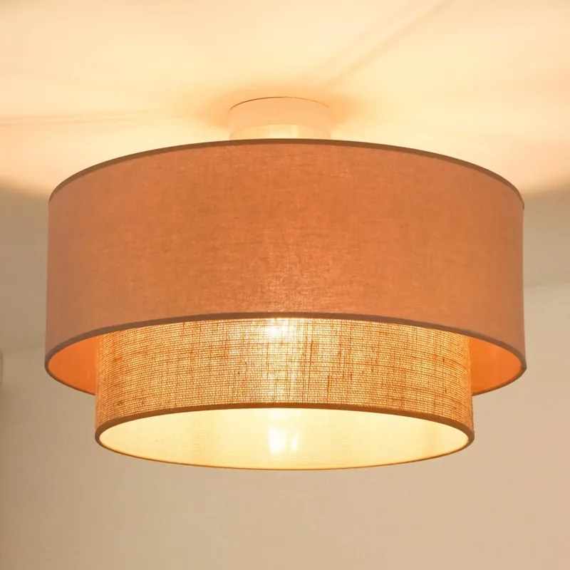 Expresní Doručení Duolla - Přisazený lustr BOHO 1xE27/15W/230V pr. 45 cm béžová/hnědá