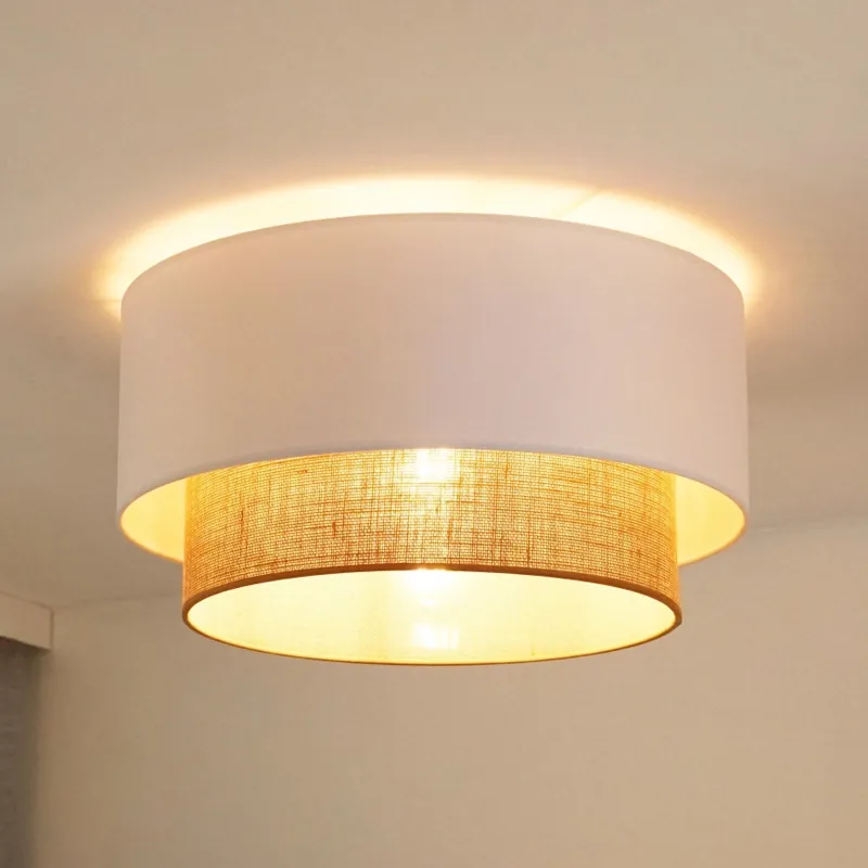 Duolla - Stropní svítidlo BOHO 1xE27/15W/230V pr. 45 cm bílá/hnědá Super Cena