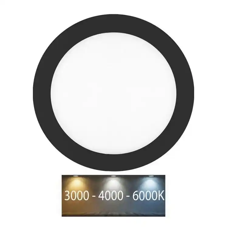 LED Koupelnové podhledové svítidlo LADA LED/18W/230V 3000/4000/6000K pr. 22 cm IP44 černá Nízká Cena