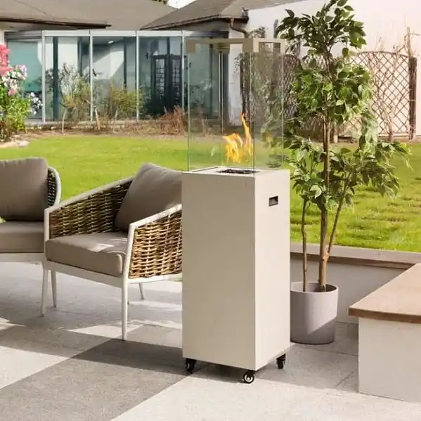 Planika - Venkovní plynový krb 142x36 cm 8kW 1xAAA bílá + ochranný kryt Akce