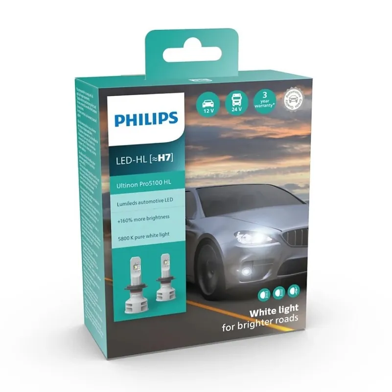 Cenová Bomba Philips 11972U51X2 - SADA 2x LED Autožárovka Ultinon Pro5100 H7 PX426d/12W/12/24V 5800K