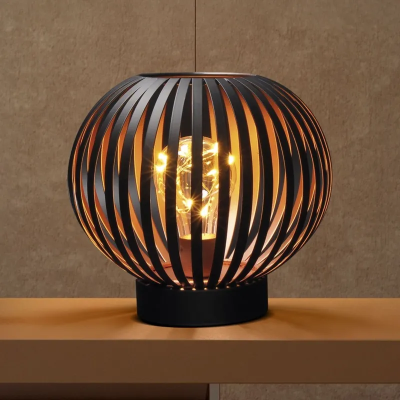 LED Dekorační stolní lampa LED/3xAA černá/měď Horká Nabídka
