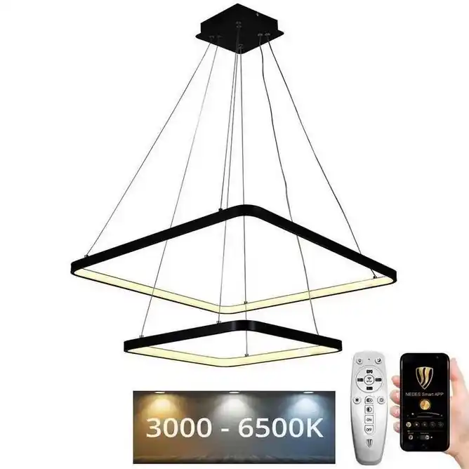 LED Stmívatelný lustr na lanku LED/90W/230V 3000-6500K + dálkové ovládání Pouze Dnes