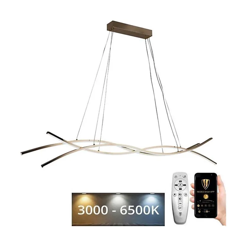 Nová Kolekce LED Stmívatelný lustr na lanku LED/80W/230V 3000-6500K + dálkové ovládání