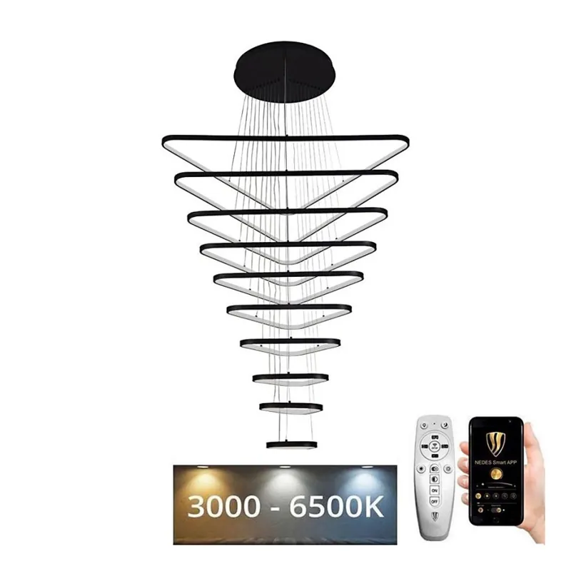 Speciální Cena LED Stmívatelný lustr na lanku LED/385W/230V 3000-6500K pr. 100 cm + dálkové ovládání