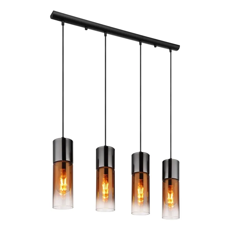 Globo - Lustr na lanku 4xE27/25W/230V černá/měděná Must-Have