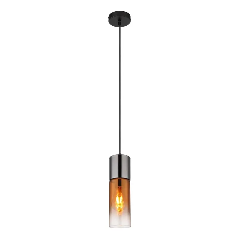 Globo - Lustr na lanku 1xE27/25W/230V pr. 10,5 cm černá/měděná Ověřený