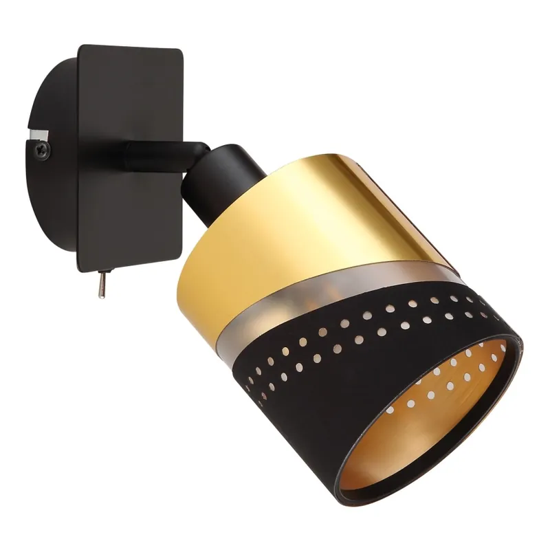 Bezpečná Platba Globo - Nástěnné bodové svítidlo 1xE14/25W/230V černá/zlatá