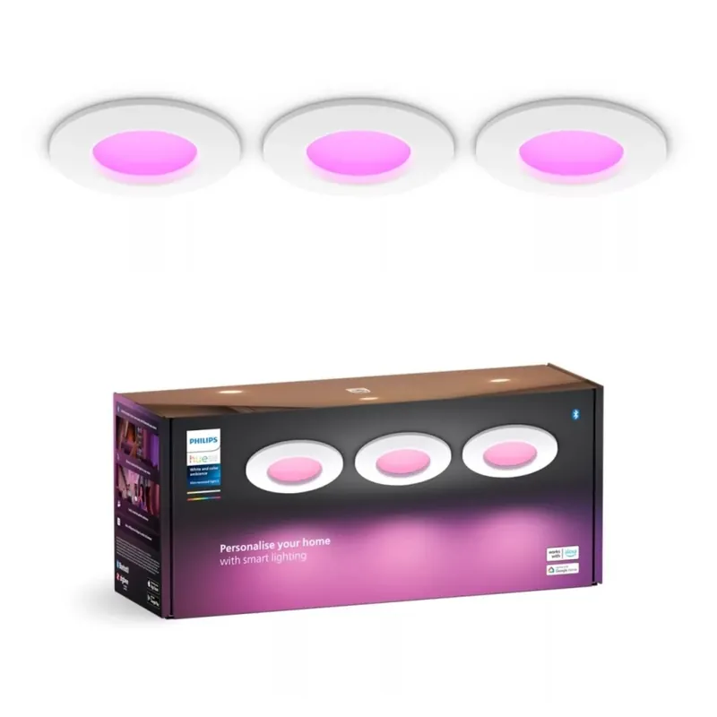 Časově Omezené Philips - SADA 3x LED RGBW Stmívatelné koupelnové podhledové svítidlo Hue SLIM LED/8,3W/230V IP44 2000-6500K