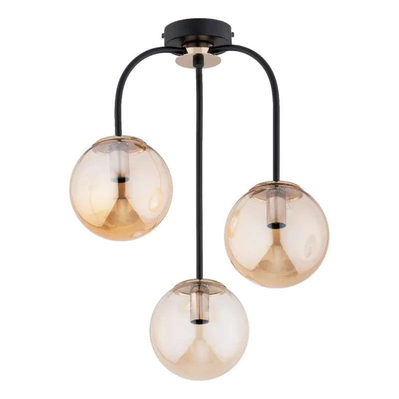 Bezpečná Platba Přisazený lustr GAMMA 3xE14/10W/230V černá/zlatá