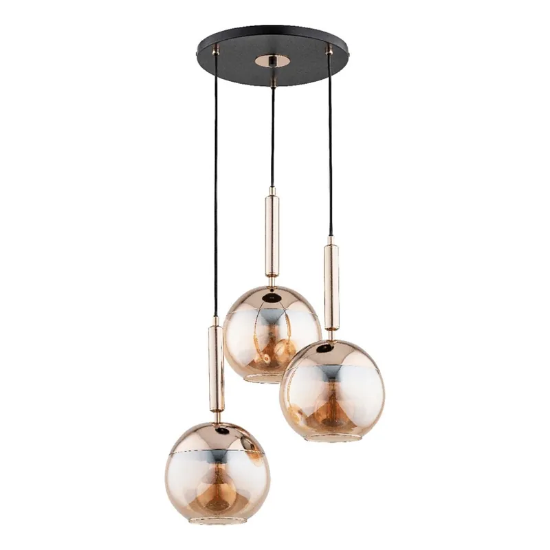 Časově Omezené Lustr na lanku VOLDA 3xE27/15W/230V pr. 52 cm mosaz