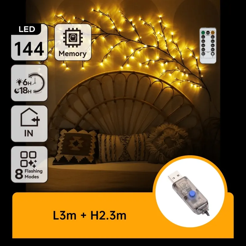 Víkendová Akce Aigostar - LED Nástěnná dekorace 144xLED/5W/5V teplá bílá