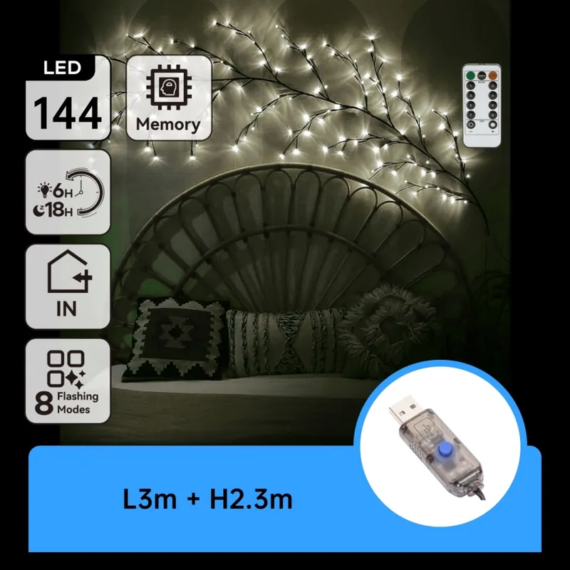 Jen Po Omezenou Doba Aigostar - LED Nástěnná dekorace 144xLED/5W/5V studená bílá