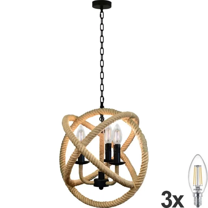 LED Lustr na řetězu ROPE GLOBO 3xE14/4,3W/230V Originální