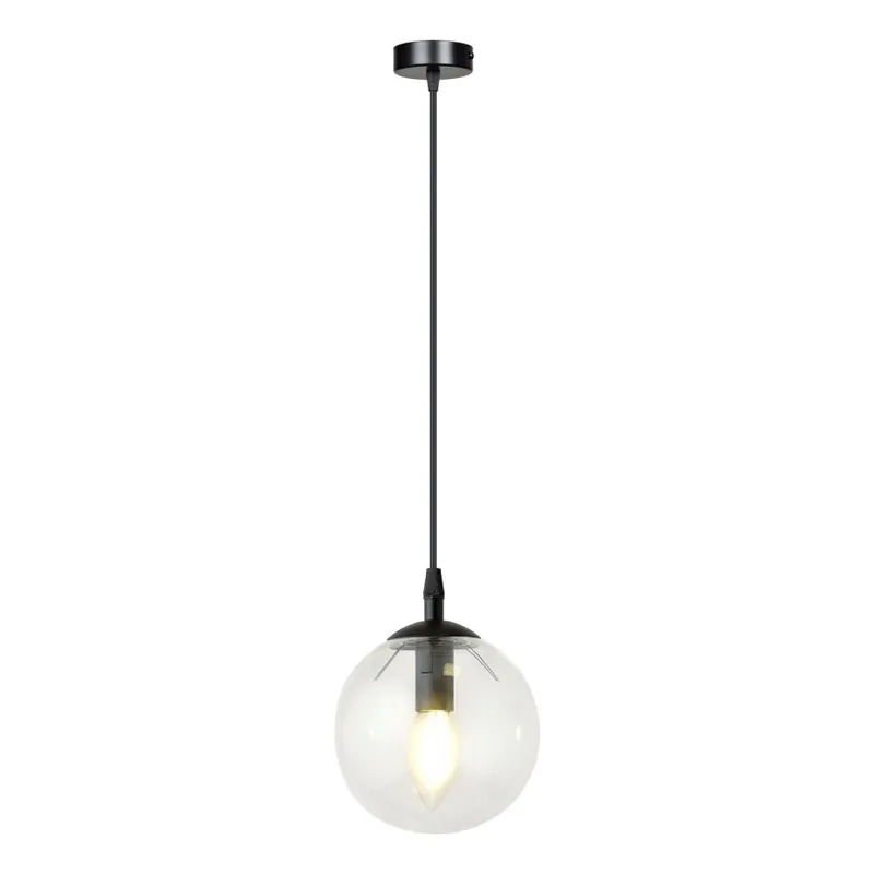 Novinka Lustr na lanku COSMO 1xE14/10W/230V pr. 14 cm černá/čirá