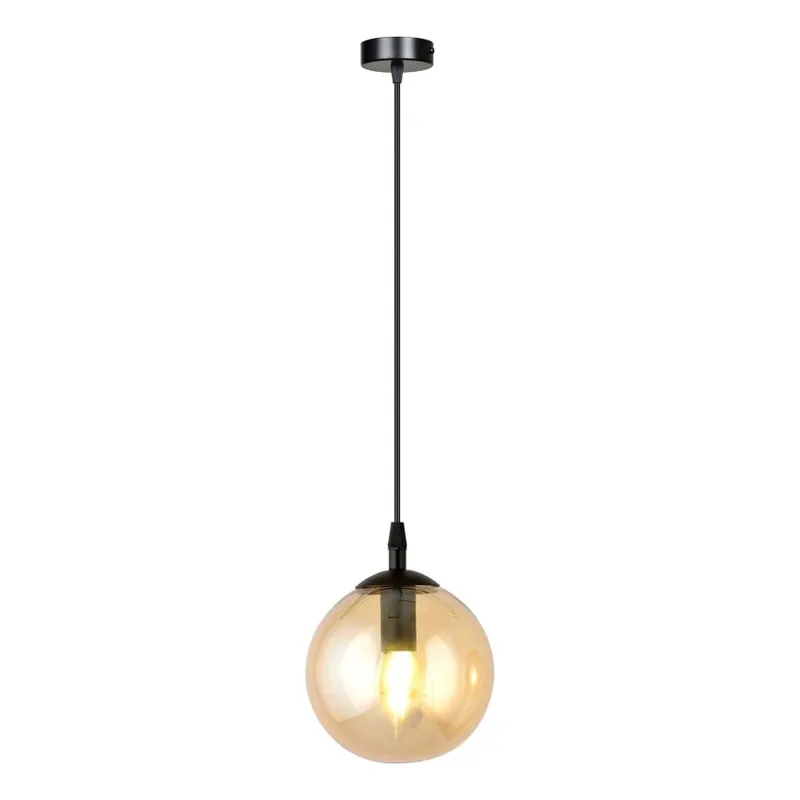 Přímo Od Výrobce Lustr na lanku COSMO 1xE14/10W/230V pr. 14 cm černá/béžová