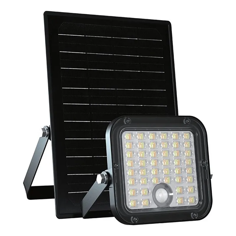 LED Stmívatelný solární reflektor se senzorem LED/10W/3,7V 4000/6000K IP65 3600 mAh + dálkové ovládání Nejprodávanější