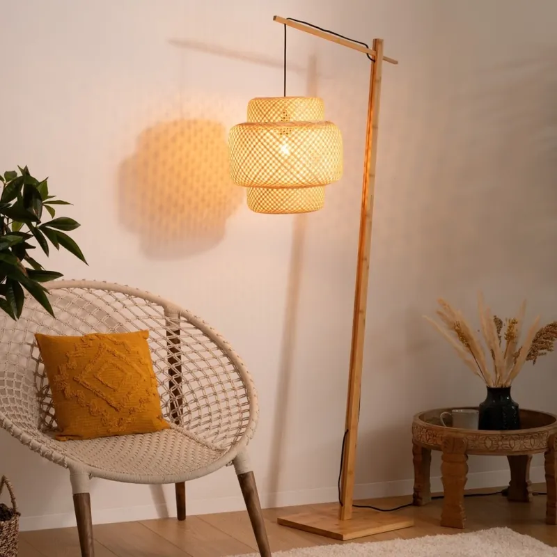Atmosphera - Stojací lampa LIBY 1xE27/40W/230V bambus Finální Výprodej