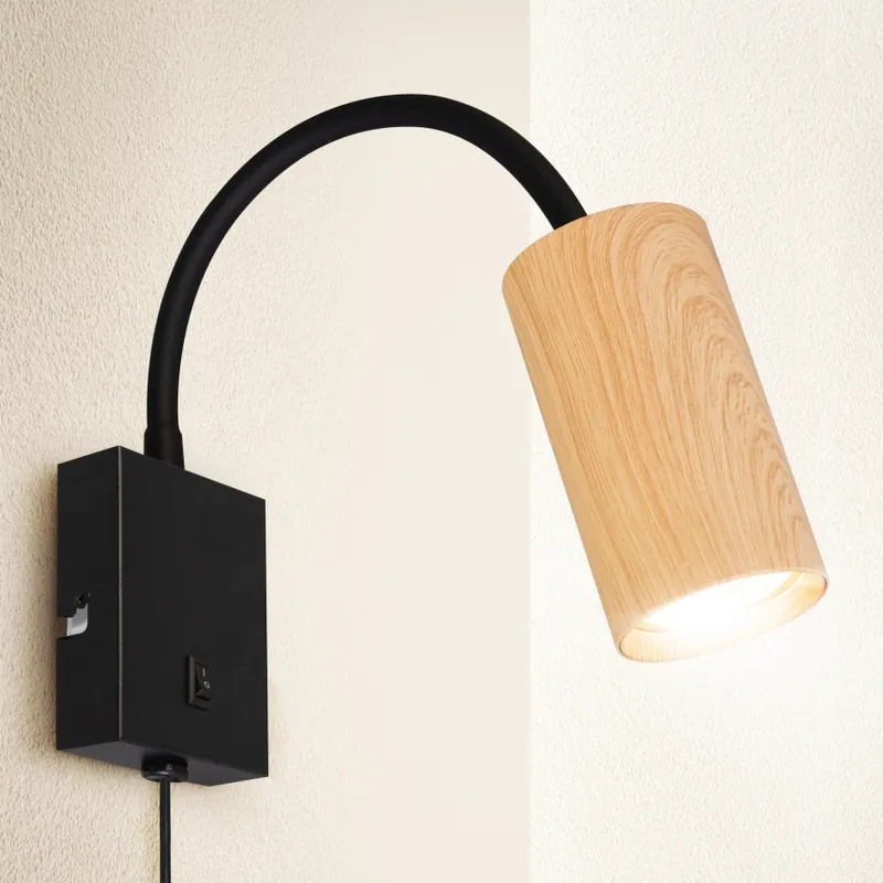 Oblíbený Brilagi - Flexibilní nástěnná lampa SELE 1xGU10/30W/230V černá/dekor dubu