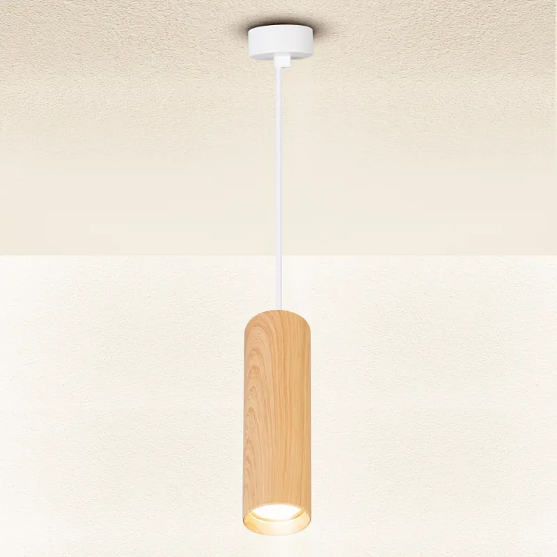 Výhodná Nabídka Brilagi - Lustr na lanku SELE 1xGU10/30W/230V bílá/dekor dubu