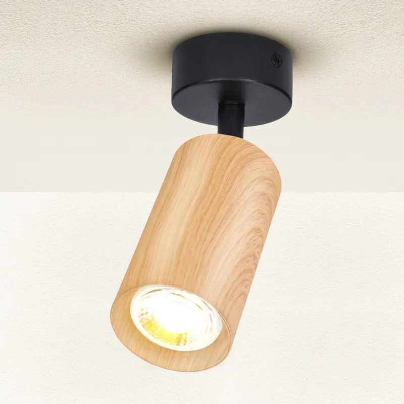 Brilagi - Bodové svítidlo SELE 1xGU10/30W/230V černá/dekor dubu Přímo Od Výrobce