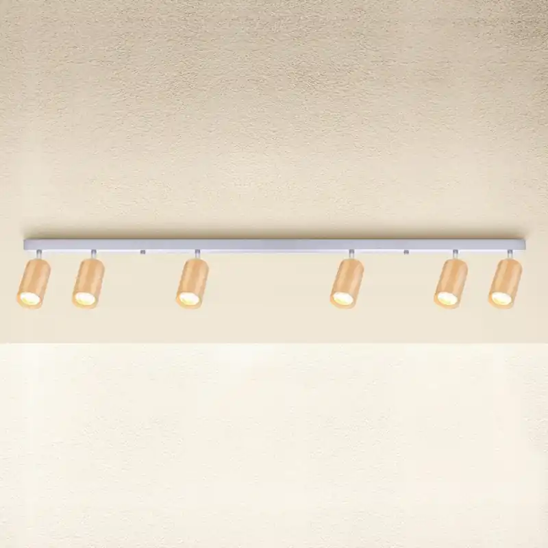 Pouze Dnes Brilagi - Bodové svítidlo SELE 6xGU10/30W/230V bílá/dekor dubu