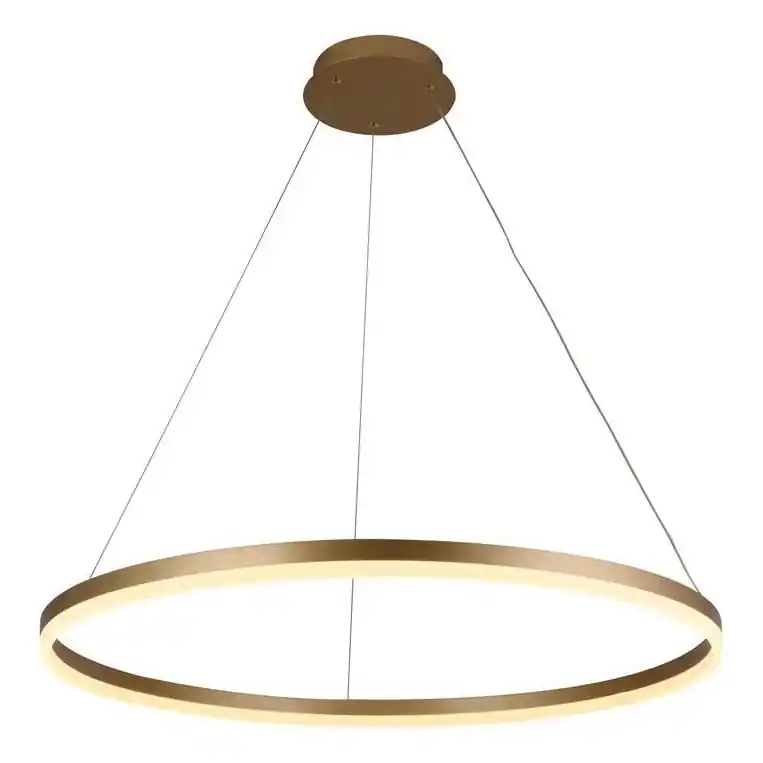 Rychlé Dodání Brilagi - LED Stmívatelný lustr na lanku CIRCLE LED/55W/230V 3000-6500K pr. 80 cm zlatá + dálkové ovládání