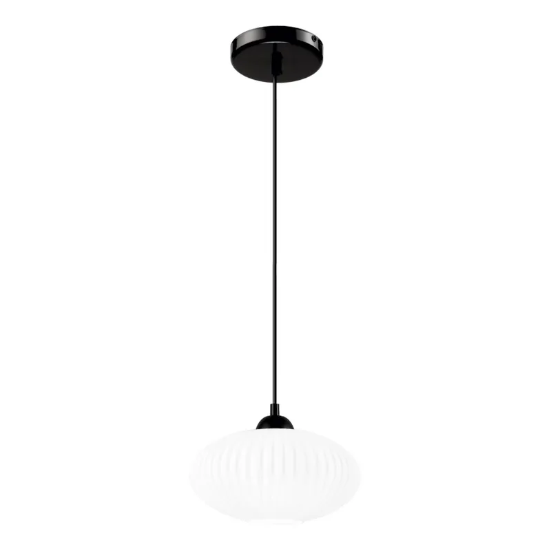 Lustr na lanku HARMA 1xE27/15W/230V pr. 25 cm bílá/černá Akce