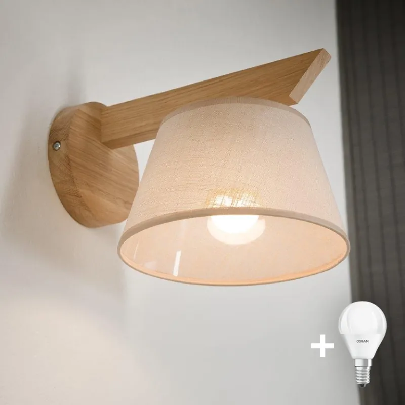 Značkový Brilagi - LED Nástěnné svítidlo ANTHONY 1xE14/40W/230V dub/béžová