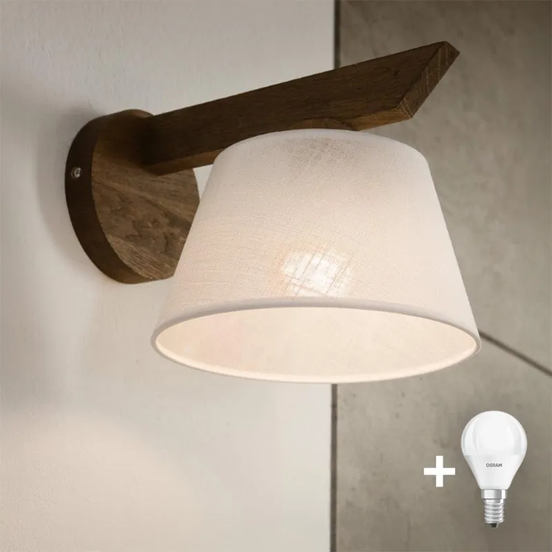 Značkový Brilagi - LED Nástěnné svítidlo ANTHONY 1xE14/40W/230V dub ořech/bílá