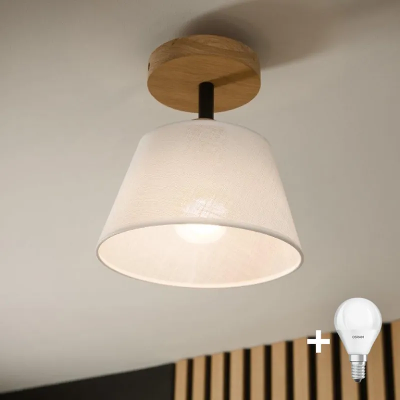 Ověřený Brilagi - LED Přisazený lustr ANTHONY 1xE14/60W/230V dub/bílá