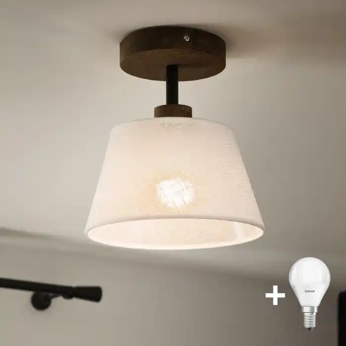 Brilagi - LED Přisazený lustr ANTHONY 1xE14/60W/230V dub ořech/bílá Expresní Doručení
