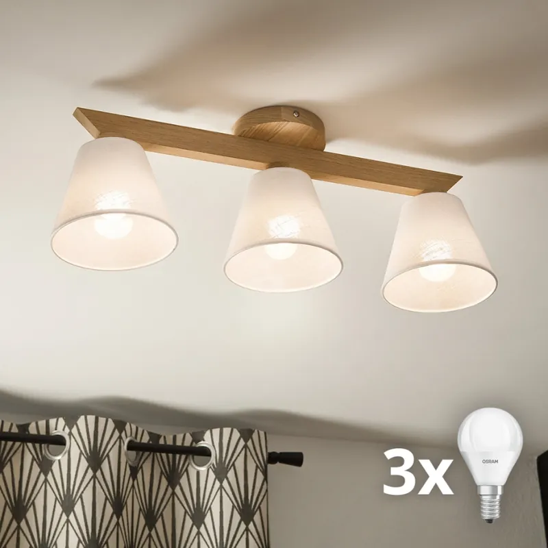 Originální Brilagi - LED Přisazený lustr ANTHONY 3xE14/40W/230V dub/bílá