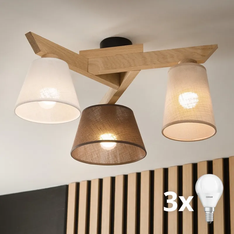 Brilagi - LED Přisazený lustr ANTHONY 3xE14/40W/230V dub Značkový
