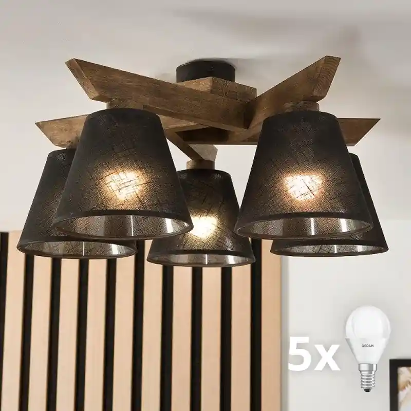 Brilagi - LED Přisazený lustr ANTHONY 5xE14/40W/230V dub ořech/černá Aktuální