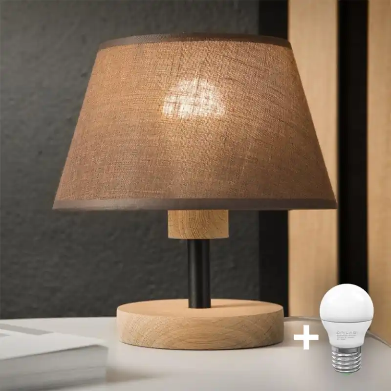 Originální Brilagi - LED Stolní lampa ANTHONY 1xE14/40W/230V dub/hnědá