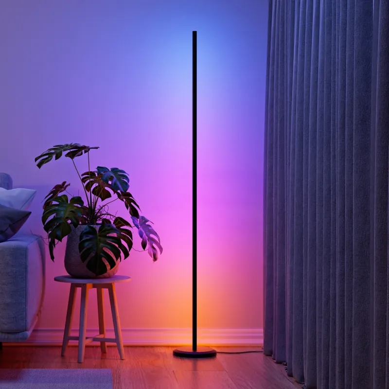 Nanoleaf - LED RGBW Stmívatelná stojací lampa LED/22W/230V 2200-6500K Wi-Fi černá Bezpečná Platba