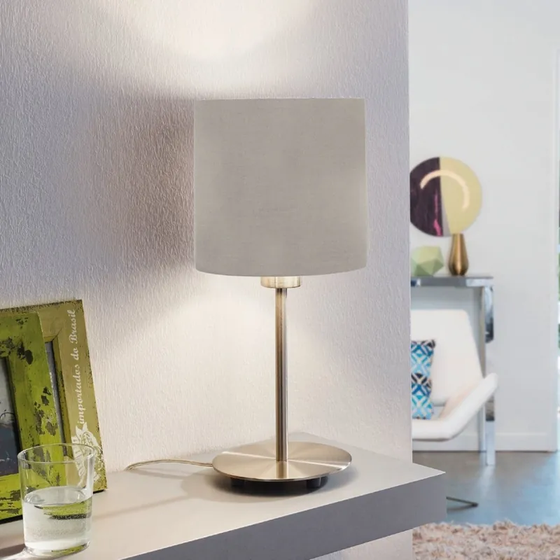 Objednat Nyní Eglo 54745 - Stolní lampa ANADIA 1xE14/40W/230V taupe/matný chrom
