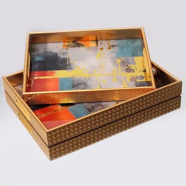 SADA 2x Dekorační podnos 40x30/35x25 cm zlatá Kup Teď
