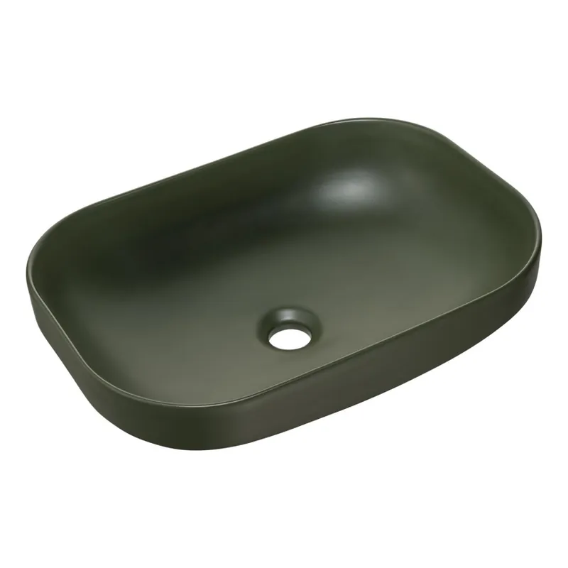 COMAD UN-NELI-MFG - Umyvadlo na desku NELI 50,4x35,2 cm keramika/matná zelená Finální Výprodej