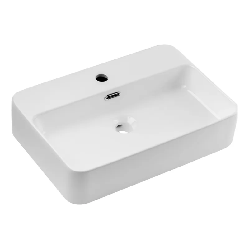 Bezpečná Platba COMAD TRUST 2 WHITE ( E-6282 ) - Umyvadlo na desku TRUST 55x38 cm keramika/lesklá bílá